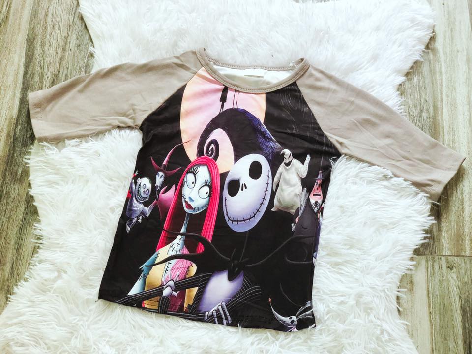 Nightmare Before Christmas Scene Raglan - Nico Bella Boutique