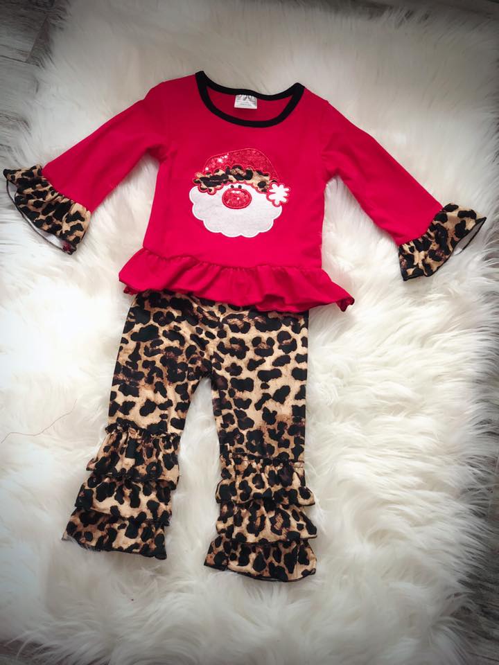 Santa Christmas Cheetah Set - Nico Bella Boutique