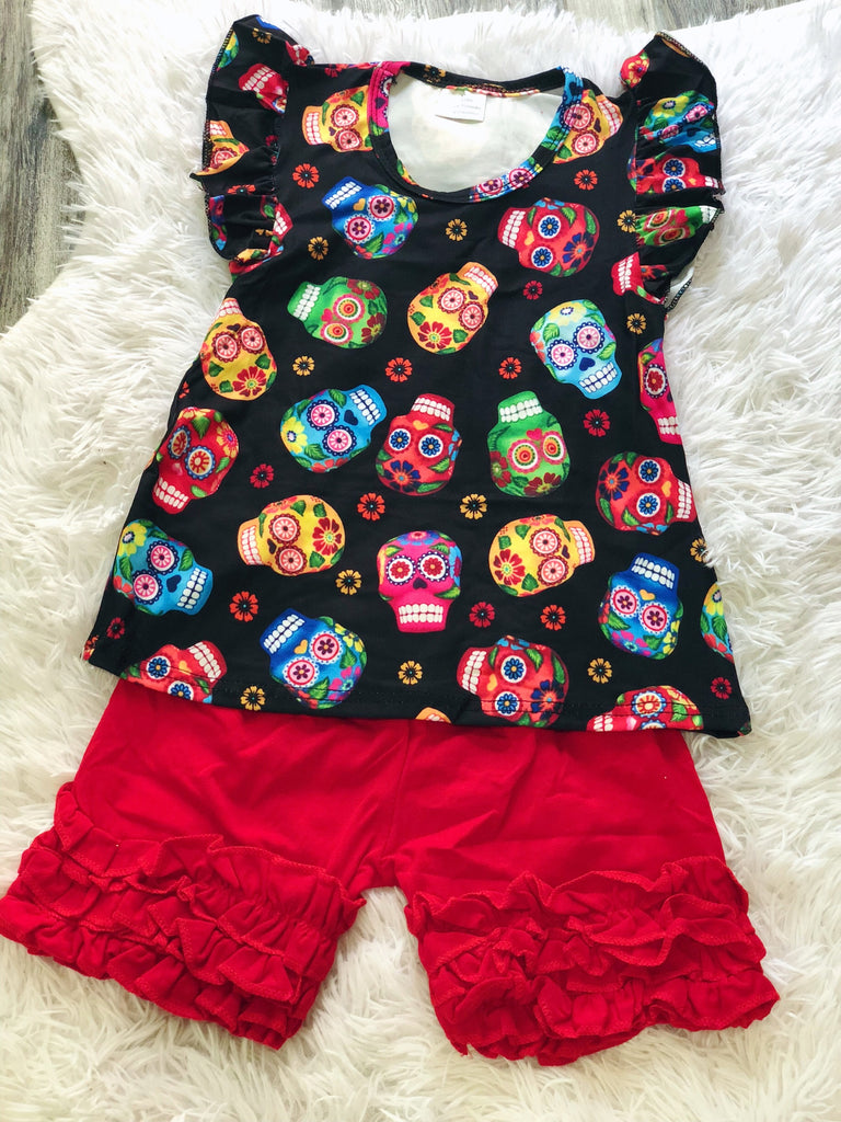 Sugar Skulls Short Set - Nico Bella Boutique