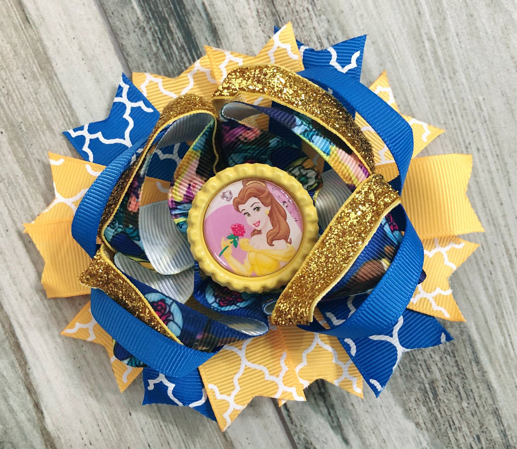 Belle Beauty & The Beast Hair Bow - Nico Bella Boutique