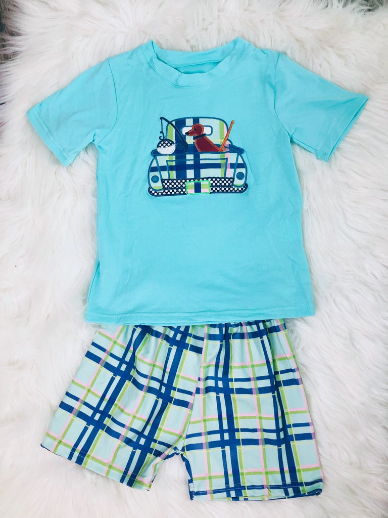 Hunting & Fishing Boys Applique Short Set - Nico Bella Boutique