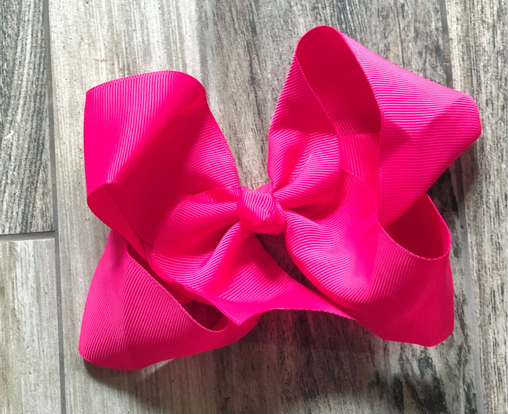 Hot Pink Girls Hair Bow - Nico Bella Boutique