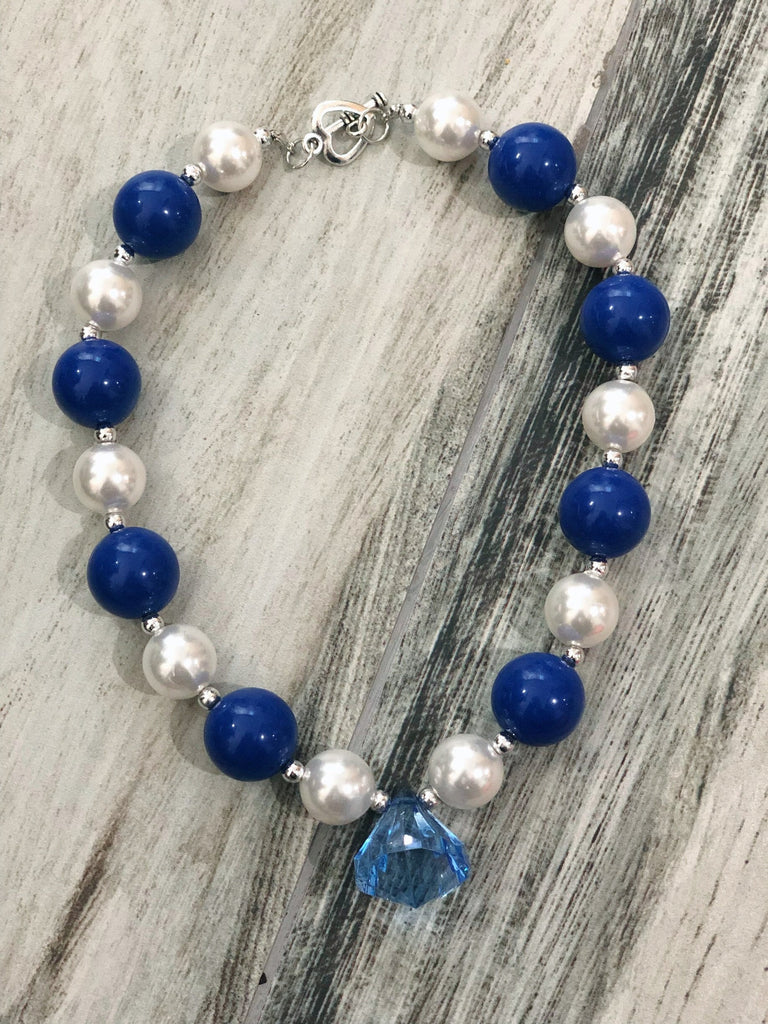 Blue & Pearl Bubblegum Necklace - Nico Bella Boutique