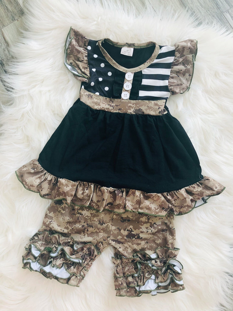 Army Print Camo Short Set - Nico Bella Boutique