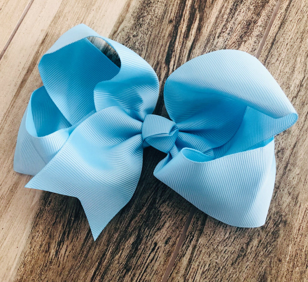 Light Blue Girls Hair Bow - Nico Bella Boutique
