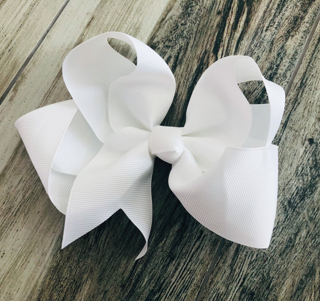 White Girls Hair Bow - Nico Bella Boutique
