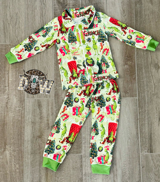 Grinch Christmas Pajama Set