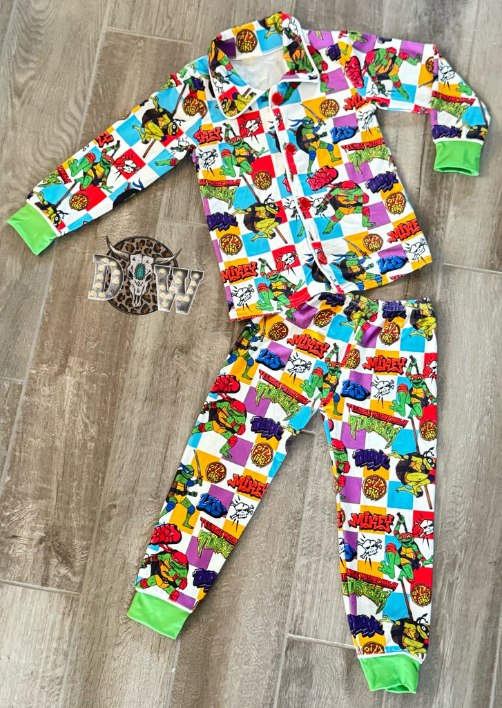 Teenage Mutant Ninja Turtles Mutant Mayhem Boy's 2-Piece Pajama Set -  Little Dreamers Pajamas