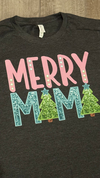 Adult Merry Mama Christmas Graphic Tee