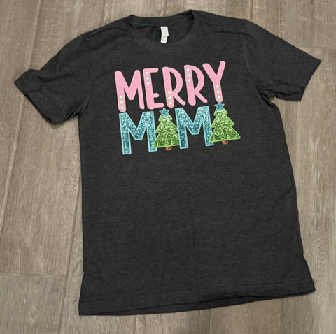 Adult Merry Mama Christmas Graphic Tee