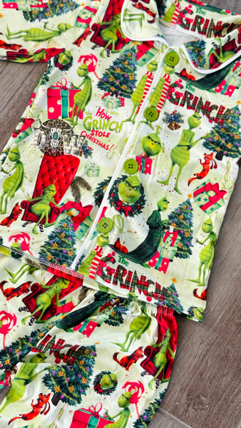 Grinch Christmas Pajama Set