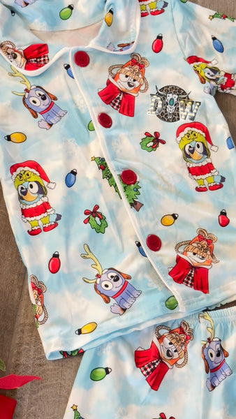 Whoville Bluey Christmas Pajama Set