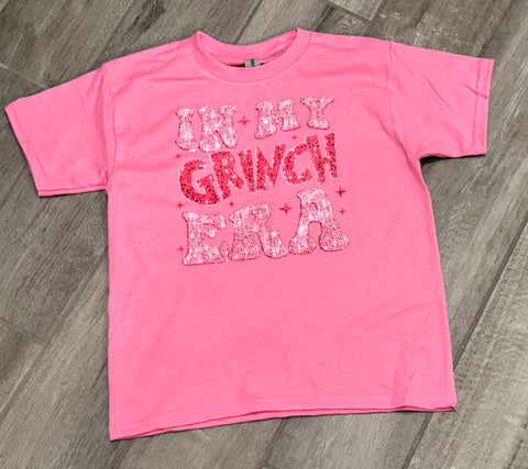 Girls Pink Grinch Era Grinch Christmas Shirt