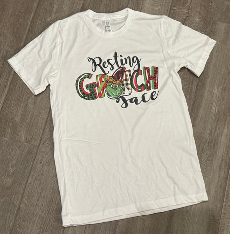 Adult Resting Grinch Face Graphic Tee