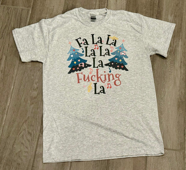 Adult Fa La La La La Christmas Graphic Tee