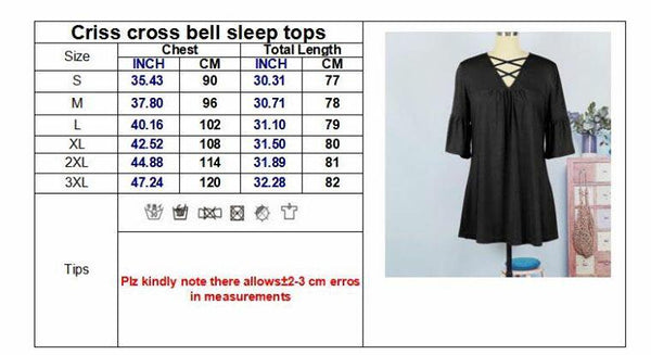 Aqua Criss Cross Bell Sleeve Tunics - Nico Bella Boutique 