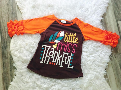 Little Miss Thankful Icing Raglan - Nico Bella Boutique 