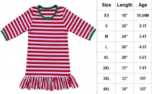 Girls Red Stripe Christmas Pajama Gown - Nico Bella Boutique 