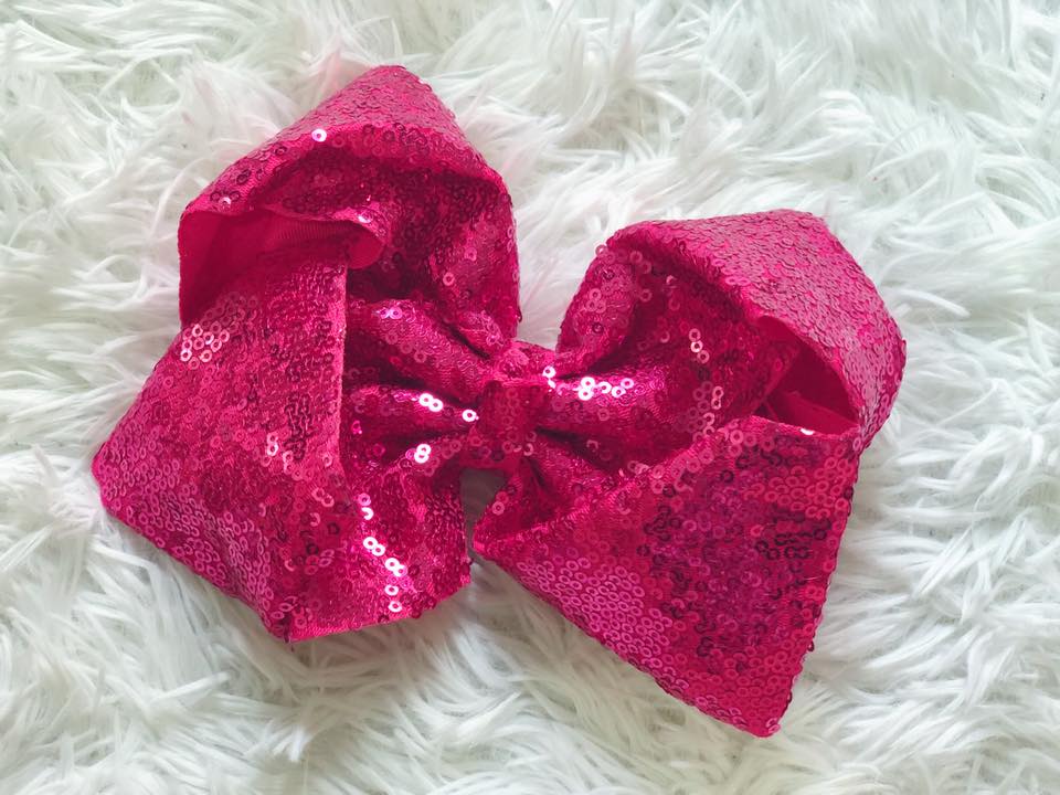 Hot Pink Sequin Bow - Nico Bella Boutique 