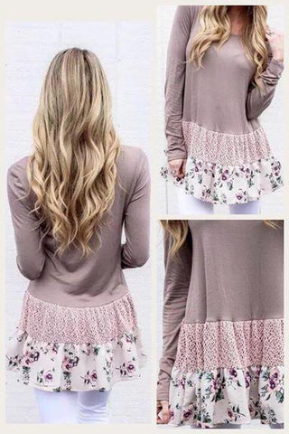 Floral Bottom Tunic - Nico Bella Boutique 