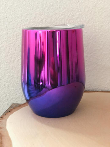 Purple & Pink Metallic Ombre Wine Cup - Nico Bella Boutique 