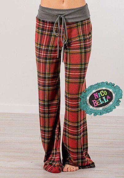 Plaid Lounge Pants - Nico Bella Boutique 