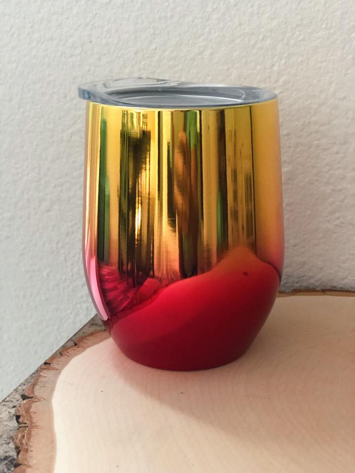 Gold & Red Metallic Ombre Wine Cup - Nico Bella Boutique 