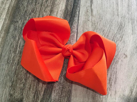 Orange Solid Girls Hair Bow - Nico Bella Boutique 