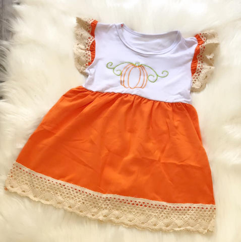 Pumpkin Stitch Dress - Nico Bella Boutique 