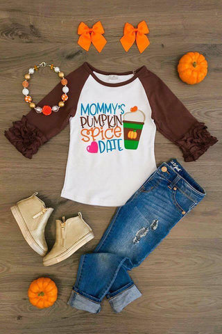 Mommy's Pumpkin Spice Date Icing Raglans - Nico Bella Boutique 