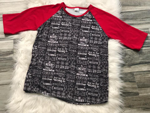 Womens Christmas Saying Raglan - Nico Bella Boutique 