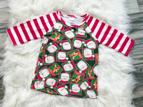 Santa Rudolph Raglan - Nico Bella Boutique 