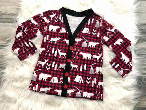 Buffalo Plaid Boys Holiday Cardigan Vest - Nico Bella Boutique 