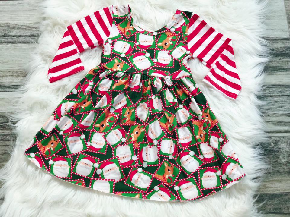 Rudolph Santa Christmas Twirl Dress Rudolph Santa Christmas Twirl Dress