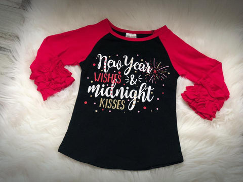New Year Wishes & Midnight Kisses Icing Raglan - Nico Bella Boutique 