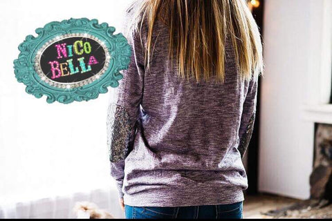 Women's Sequin Elbow Patch Shirts - Nico Bella Boutique 