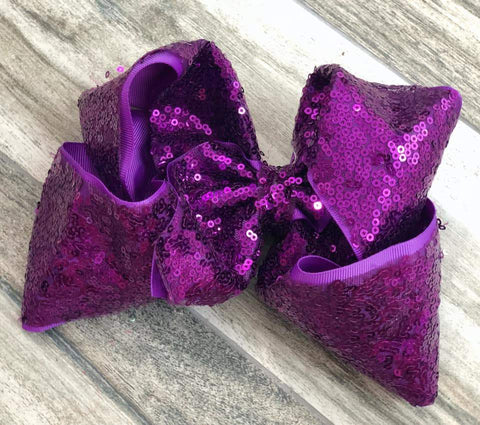 Purple Sequin Bow - Nico Bella Boutique 