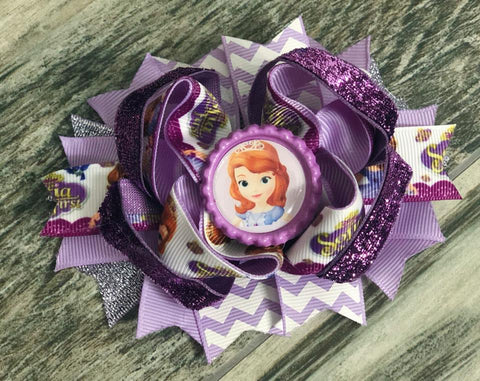 Sofia the First Hair Bow - Nico Bella Boutique 