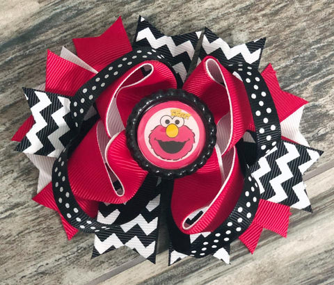 Elmo Hair Bow - Nico Bella Boutique 