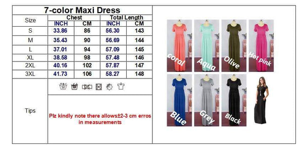 Black Solid Short Sleeve Maxi Dress - Nico Bella Boutique 