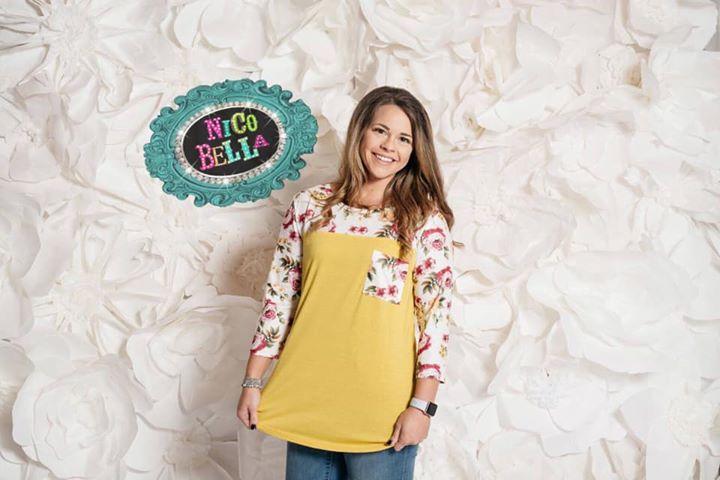 Yellow Color Block Floral Top - Nico Bella Boutique 