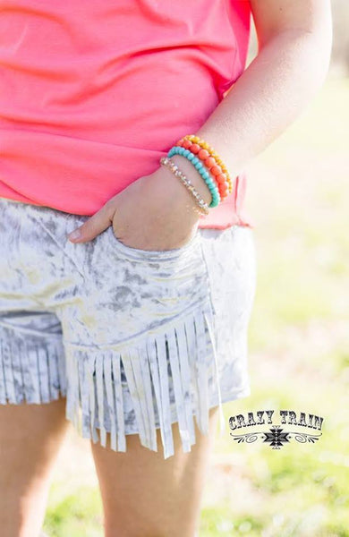 Silver Girl's Best Fringe Velvet Shorts - Nico Bella Boutique 