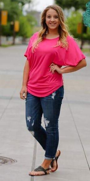 Hot Pink Crochet Back Top - Nico Bella Boutique 