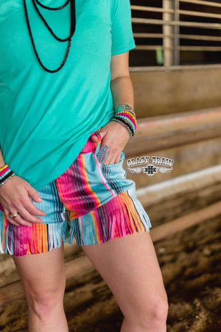 Suede You Look Serape Shorts - Nico Bella Boutique 