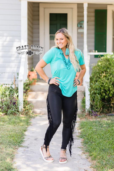 On The Fly Fringe Skinnies - Nico Bella Boutique 