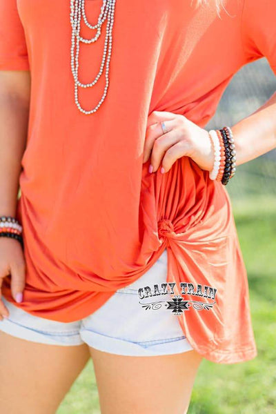 Let's Get Knotty Orange Top - Nico Bella Boutique 