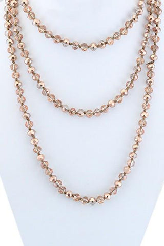 Rose Gold Crystal Beaded Necklace - Nico Bella Boutique 