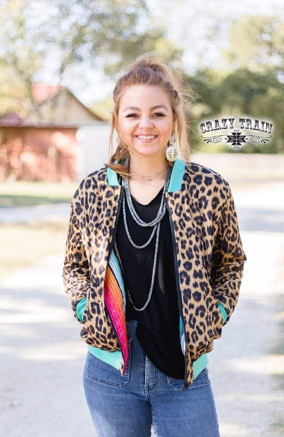 Bomber jacket sales animal print