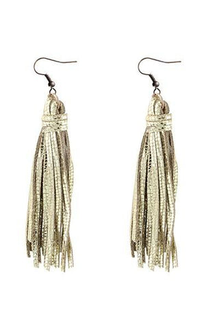 Gold Tassel Fringe Earrings - Nico Bella Boutique 