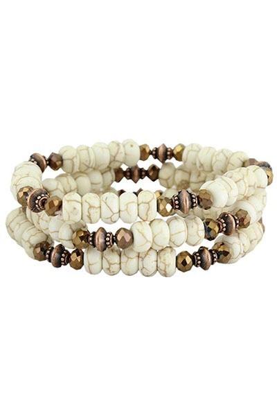 Ivory Stone Bracelet Set - Nico Bella Boutique 